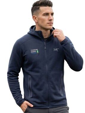 Arc'teryx Kyonite Hoodie Black Sapphire Has Company Embroidery Logo Size L
